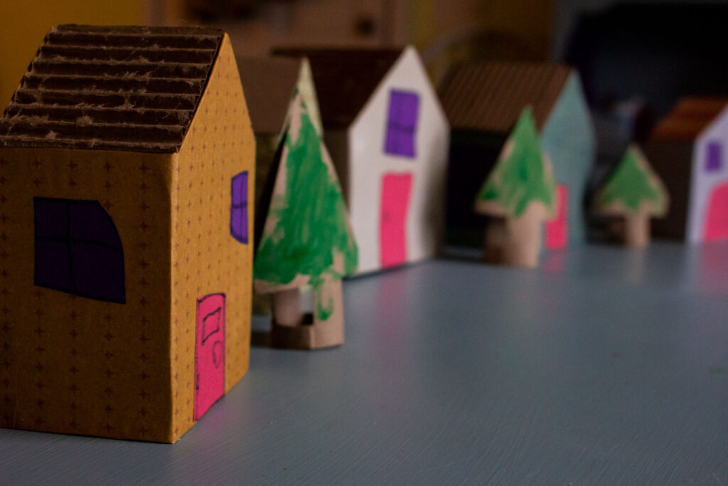 Making Diy Cardboard Christmas Village Houses 