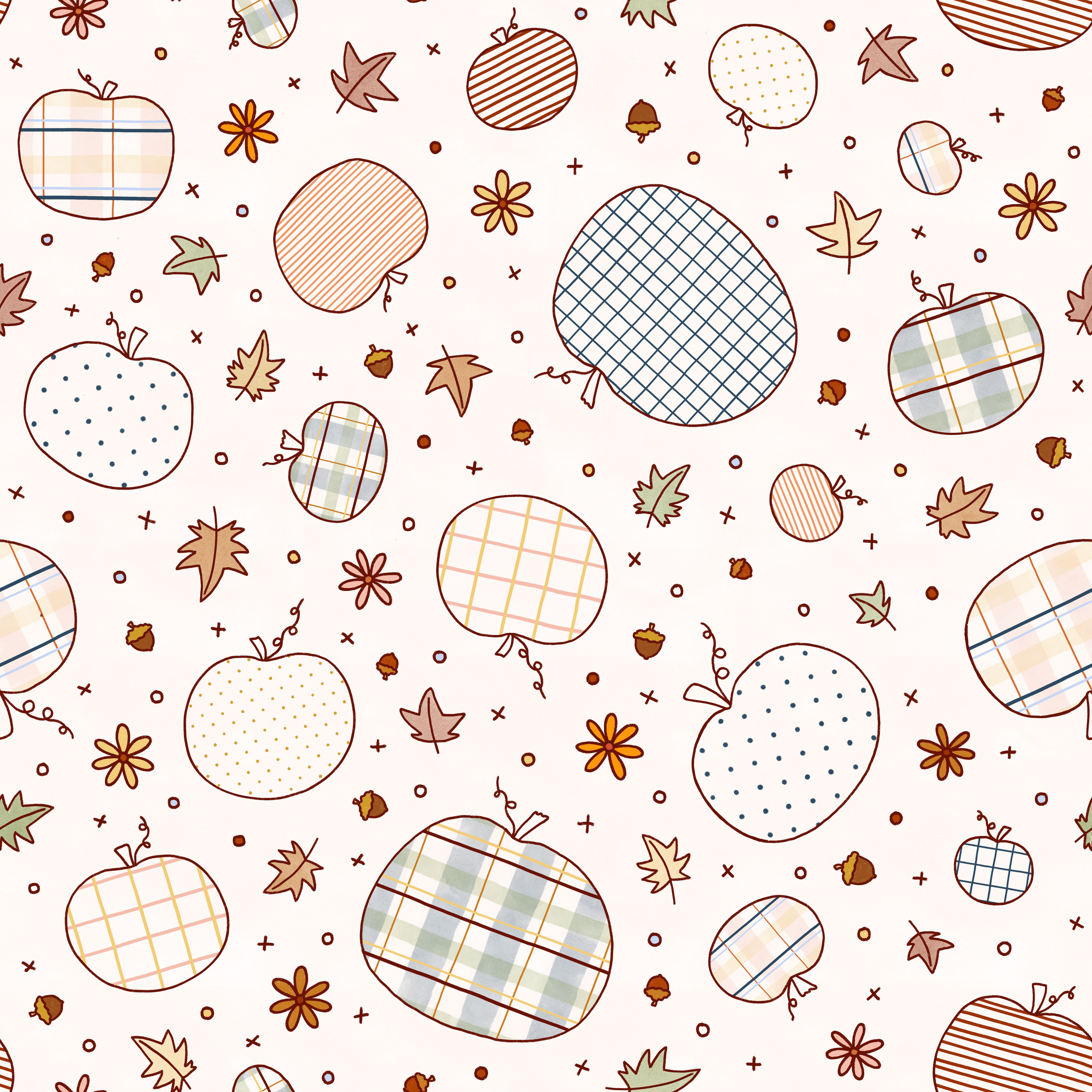crisp, cozy autumn fall surface pattern collection 